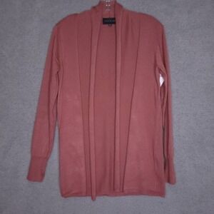Premise Sweater Womens‎ Cardigan Solid Pink Long Sleeve Open Front Fly Away M